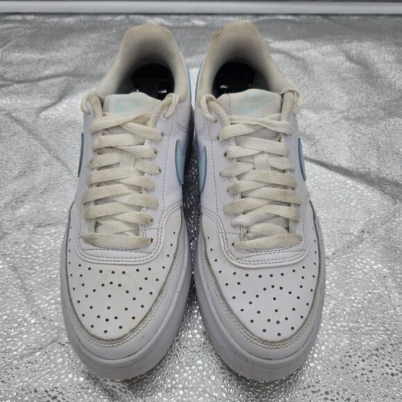 Women's Nike Court Vision Alta Platform Sneakers Size 8.5 White Light Blue - Picture 4 of 9